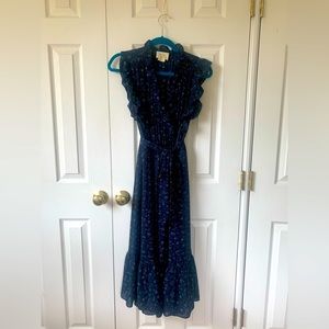 Charming Kate Spade navy blue flowing dress